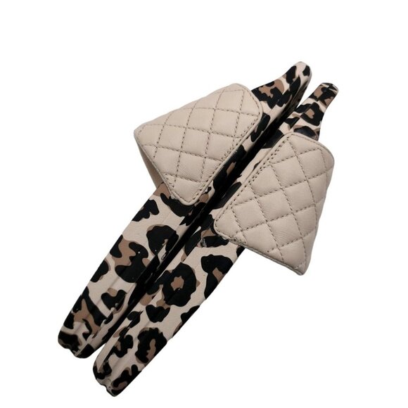 APL Lusso Slide NEW IN BOX Parchment Leopard Animal Print Quilted Women's US 5 - Picture 3 of 6